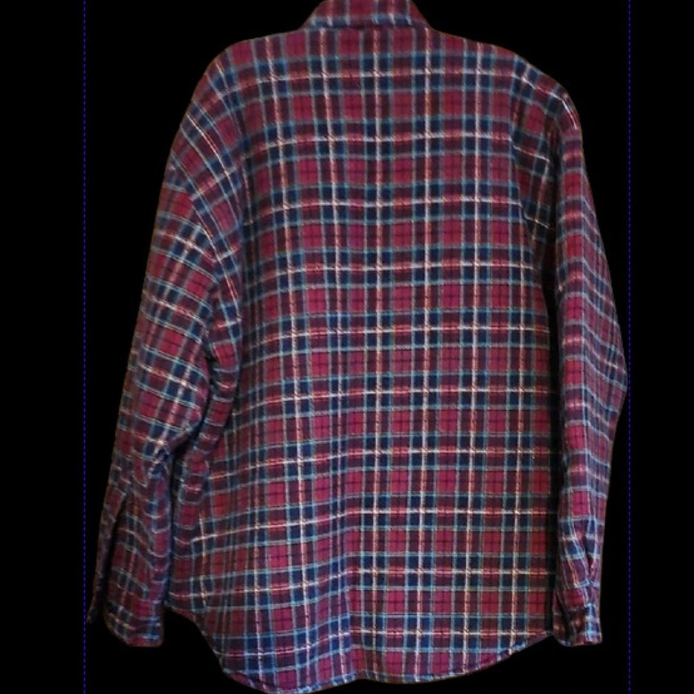 Vintage Wilderness Men's Plaid insulated Flannel Shirt button down comfy warm - Picture 4 of 16